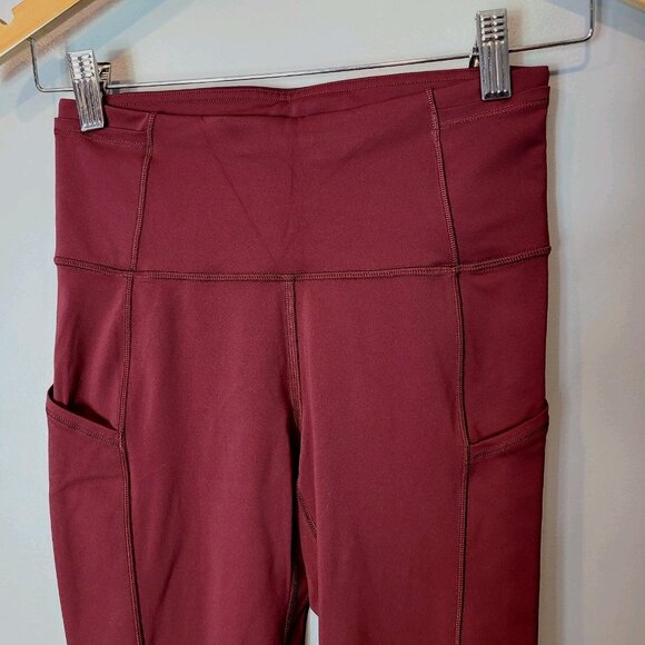 Lululemon Fast and Free Leggings Womens Size 4 Multiple Pockets Red Activewear - Picture 2 of 8